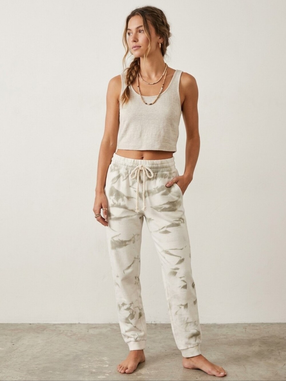 POL Clothing Tie-Dye Crochet Drawstring Knit Joggers NWOT Sz Small